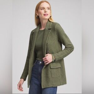 Chico’s Olive Blazer Cardigan